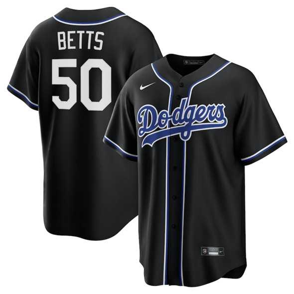 Men%27s Los Angeles Dodgers #50 Mookie Betts Black Lights Out Limited Stitched Baseball Jersey Dzhi->los angeles dodgers->MLB Jersey