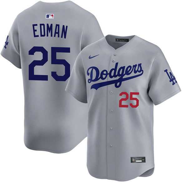 Men%27s Los Angeles Dodgers #25 Tommy Edman Gray Limited Stitched Baseball Jersey Dzhi->los angeles dodgers->MLB Jersey