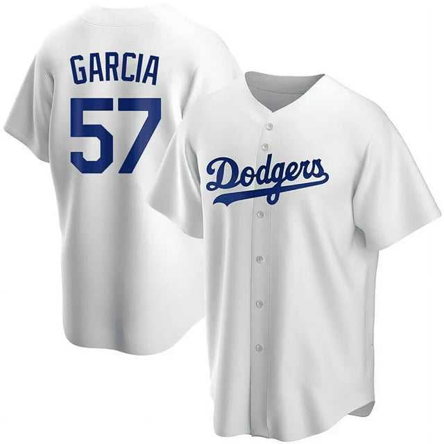 Men%27s Los Angeles Dodgers #57 Luis Garcia White Cool Base Stitched Baseball Jersey Dzhi->los angeles dodgers->MLB Jersey