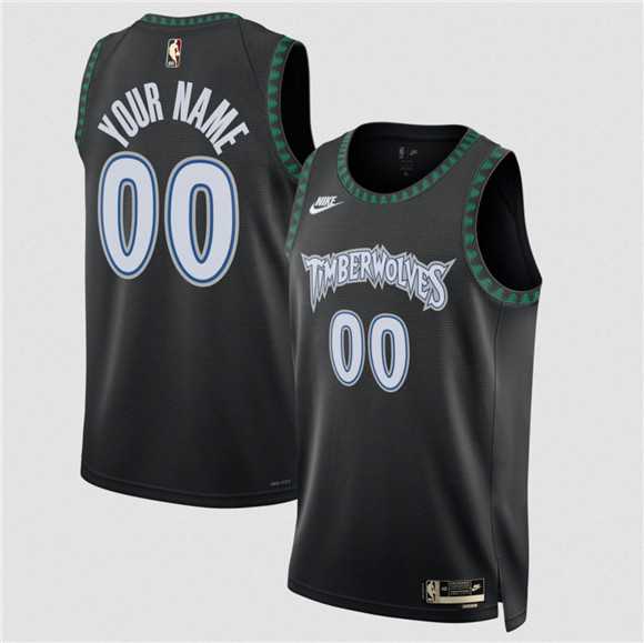 Mens Minnesota Timberwolves Active Player Custom Black 2025 Classic Edition Stitched Jersey->customized nba jersey->Custom Jersey