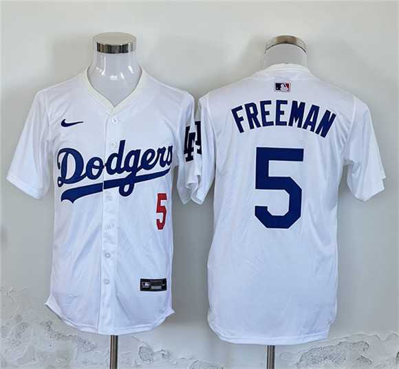 Men%27s Los Angeles Dodgers #5 Freddie Freeman White Home Limited Stitched Jersey->chicago cubs->MLB Jersey