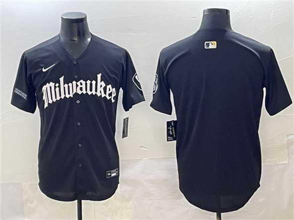Men%27s Milwaukee Brewers Blank Black %27Gothic 414 Shadows Edition%27 Vapor Premier Limited Stitched Jersey->minnesota twins->MLB Jersey