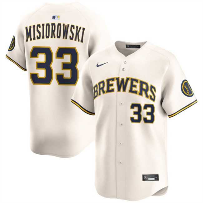 Men%27s Milwaukee Brewers #33 Jacob Misiorowski Cream 2025 Limited Stitched Baseball Jersey Dzhi->milwaukee brewers->MLB Jersey