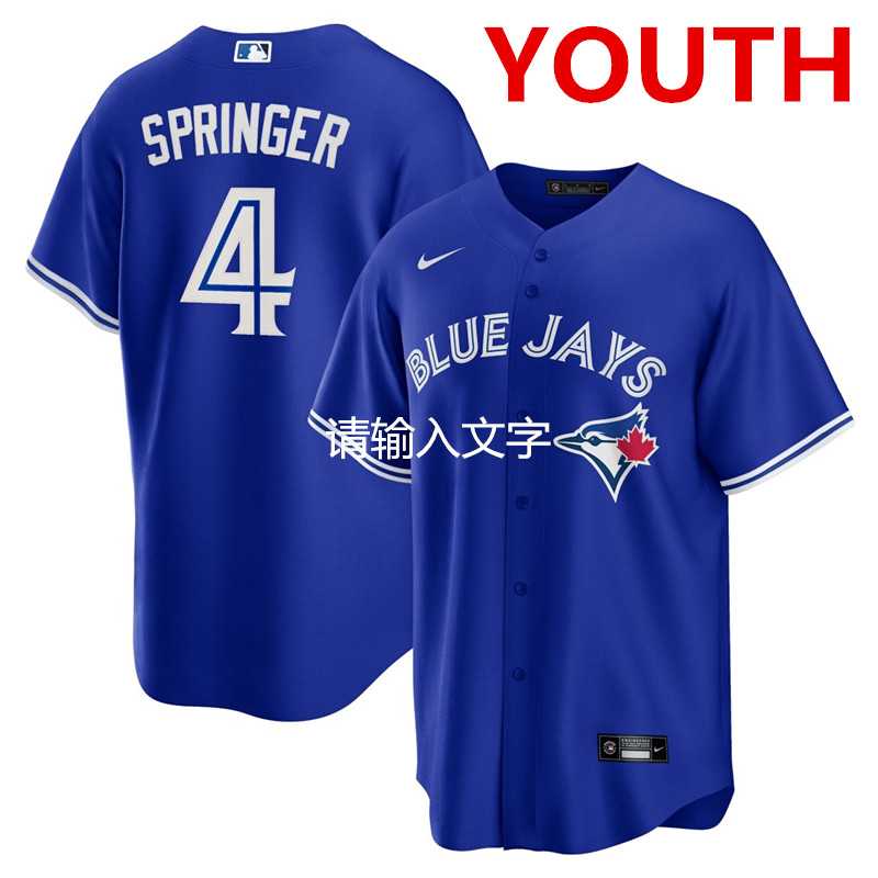Youth toronto blue jays #4 george springer blue stitched mlb cool base nike jersey Dzhi->chicago cubs->MLB Jersey