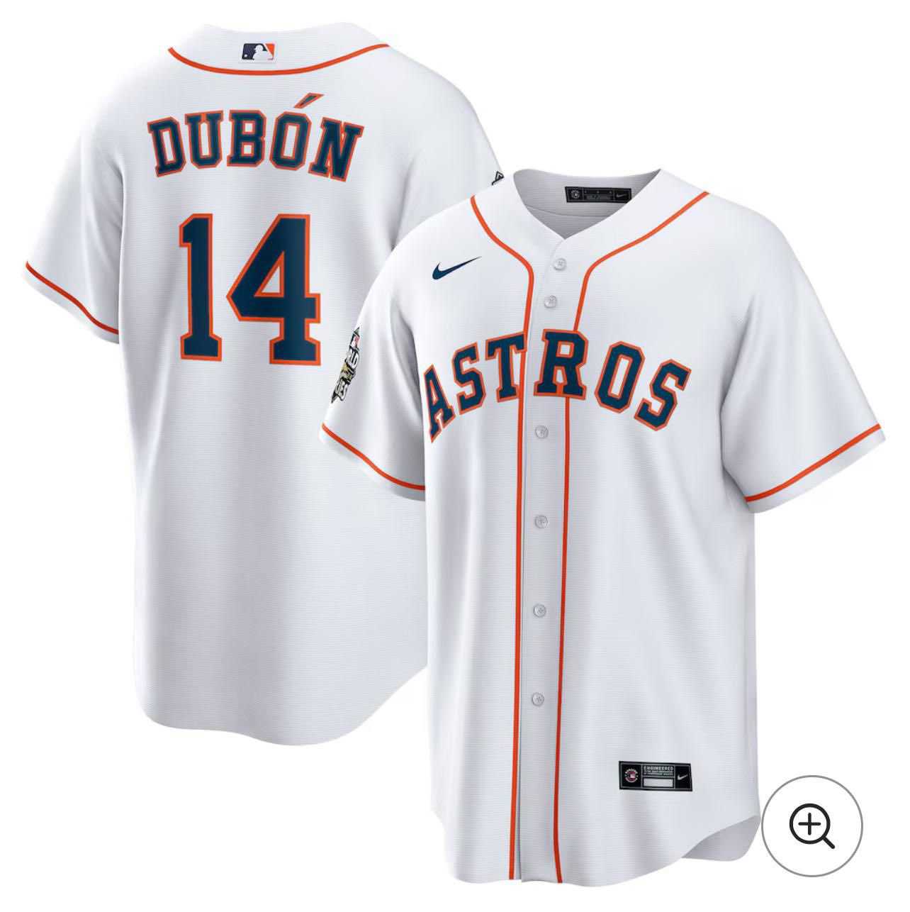 Mens Houston Astros #14 Mauricio Dubon Nike White Home Jersey Dzhi->houston astros->MLB Jersey