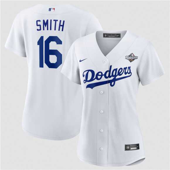 Womens Los Angeles Dodgers #16 Will Smith White 2025 World Series Home Cool Base Stitched Jersey Dzhi->mlb womens jerseys->MLB Jersey