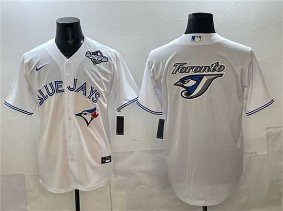 Mens Toronto Blue Jays Team Big Logo White 2025 World Series Home Cool Base Stitched Jersey->toronto blue jays->MLB Jersey