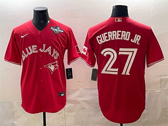 Men%27s Toronto Blue Jays #27 Vladimir Guerrero Jr. Red 2025 World Series Cool Base Stitched Jersey->toronto blue jays->MLB Jersey
