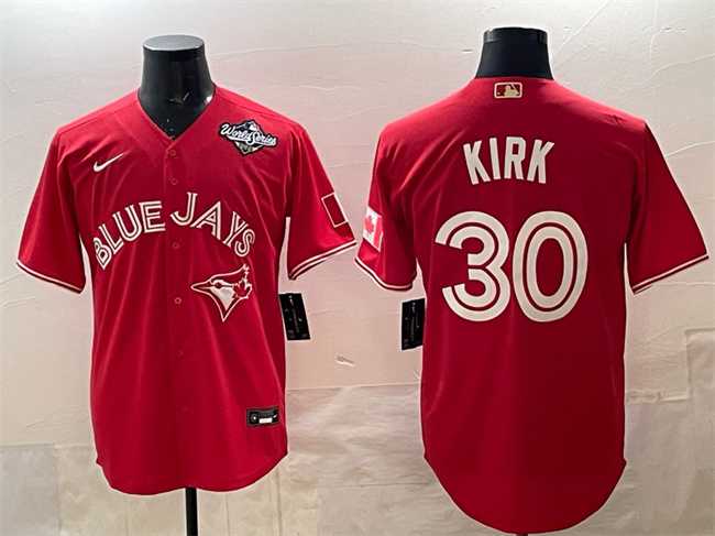Men%27s Toronto Blue Jays #30 Alejandro Kirk Red 2025 World Series Cool Base Stitched Jersey->toronto blue jays->MLB Jersey