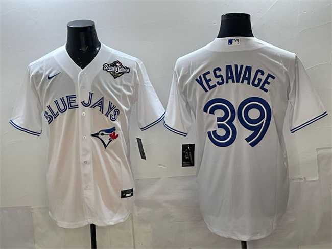 Men%27s Toronto Blue Jays #39 Trey Yesavage White 2025 World Series Home Cool Base Stitched Jersey->toronto blue jays->MLB Jersey