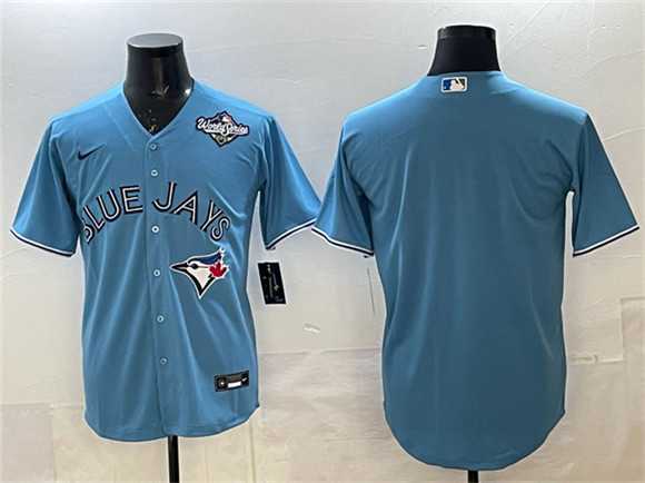 Mens Toronto Blue Jays Blank Blue 2025 World Series Home Cool Base Stitched Jersey->toronto blue jays->MLB Jersey