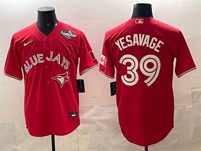 Men%27s Toronto Blue Jays #39 Trey Yesavage Red 2025 World Series Cool Base Stitched Jersey->toronto blue jays->MLB Jersey