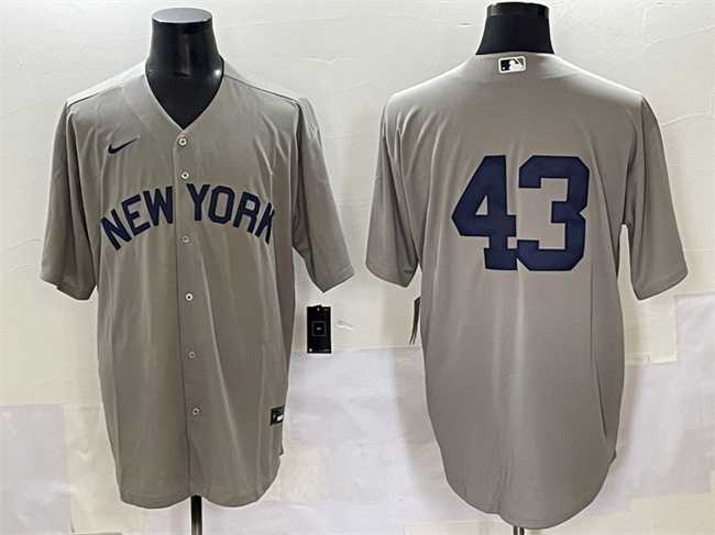 Men%27s New York Yankees #43 Jonathan Loaisiga Gray Cool Base Stitched Baseball Jersey->new york yankees->MLB Jersey