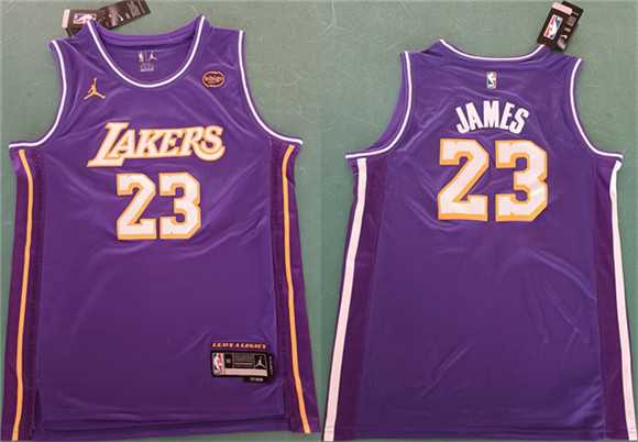 Mens Los Angeles Lakers #23 LeBron James Purple 2025 Statement Edition Stitched Jersey->los angeles lakers->NBA Jersey