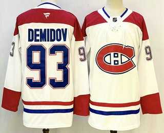 Mens Montreal Canadiens #93 Ivan Demidov White Authentic Jersey->montreal canadiens->NHL Jersey