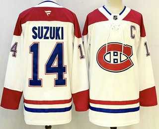 Mens Montreal Canadiens #14 Nick Suzuki White Authentic Jersey->montreal canadiens->NHL Jersey