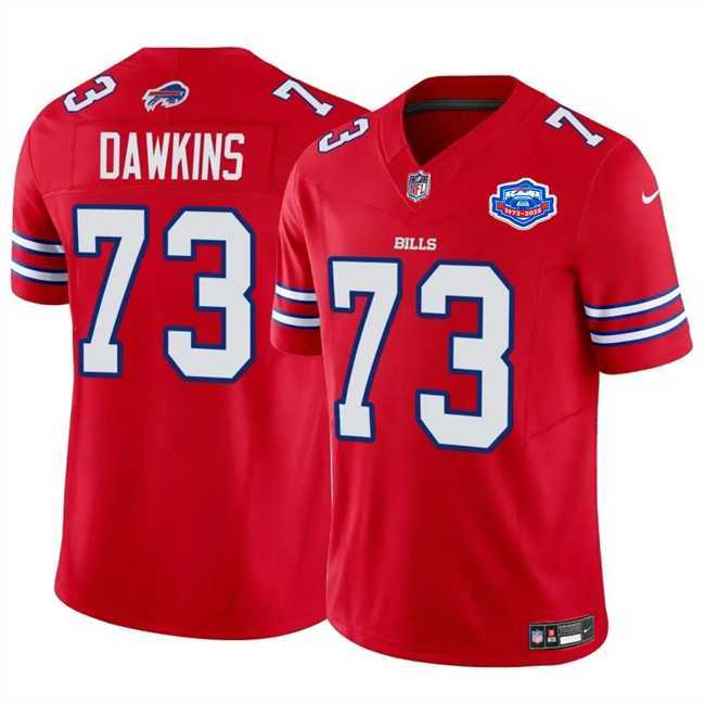 Men & Women & Youth Buffalo Bills #73 Dion Dawkins Red 2025 F.U.S.E. With Farewell Patch Vapor Untouchable Limited Stitched Jersey->buffalo bills->NFL Jersey