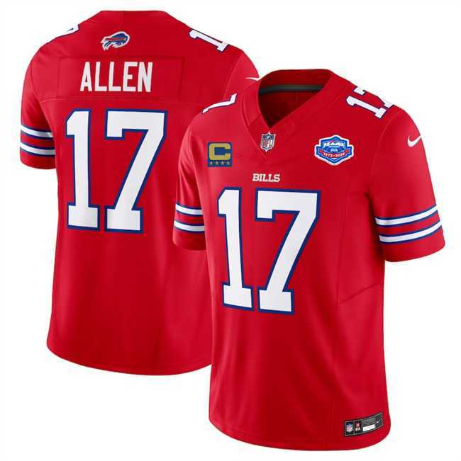 Men & Women & Youth Buffalo Bills #17 Josh Allen Red 2025 F.U.S.E. With Farewell Patch And 4-Star C Patch Vapor Untouchable Limited Stitched Jersey->buffalo bills->NFL Jersey