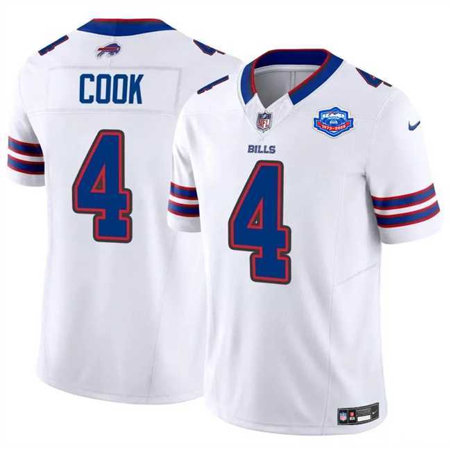 Men & Women & Youth Buffalo Bills #4 James Cook White 2025 F.U.S.E. With Farewell Patch Vapor Untouchable Limited Stitched Jersey->buffalo bills->NFL Jersey