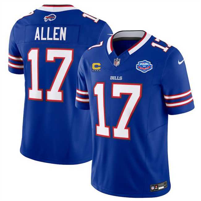 Men & Women & Youth Buffalo Bills #17 Josh Allen Blue 2025 F.U.S.E. With Farewell Patch And 4-Star C Patch Vapor Untouchable Limited Stitched Jersey->buffalo bills->NFL Jersey