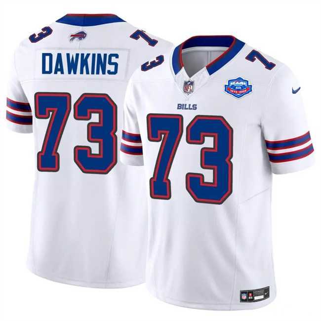 Men & Women & Youth Buffalo Bills #73 Dion Dawkins White 2025 F.U.S.E. With Farewell Patch Vapor Untouchable Limited Stitched Jersey->buffalo bills->NFL Jersey
