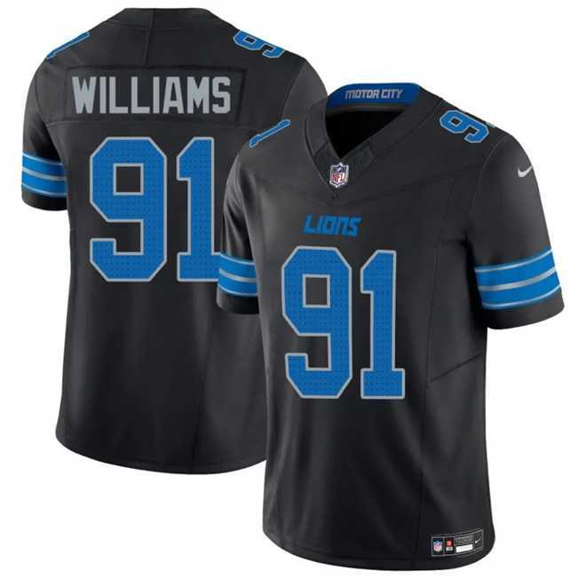 Men & Women & Youth Detroit Lions #91 Tyleik Williams Black 2025 F.U.S.E. Vapor Limited Stitched Game Jersey->detroit lions->NFL Jersey