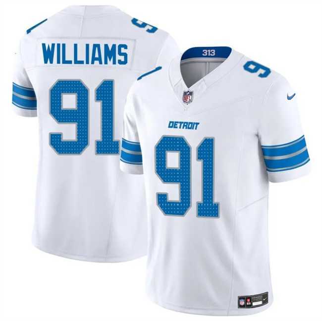 Men & Women & Youth Detroit Lions #91 Tyleik Williams White 2025 F.U.S.E. Vapor Limited Stitched Game Jersey->minnesota vikings->NFL Jersey