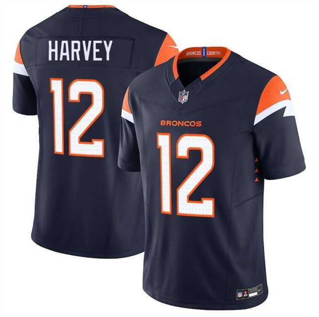 Men & Women & Youth Denver Broncos #12 RJ Harvey Navy F.U.S.E. Vapor Limited Stitched Jersey->denver broncos->NFL Jersey
