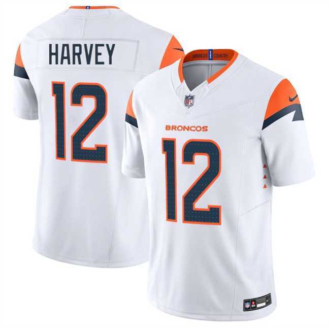 Men & Women & Youth Denver Broncos #12 RJ Harvey White 2025 F.U.S.E. Vapor Limited Stitched Jersey->denver broncos->NFL Jersey