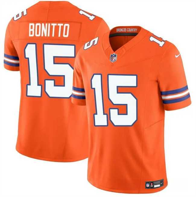 Men & Women & Youth Denver Broncos #15 Nik Bonitto Orange F.U.S.E. Mile High Collection 1977 Throwback Vapor Limited Stitched Jersey->detroit lions->NFL Jersey