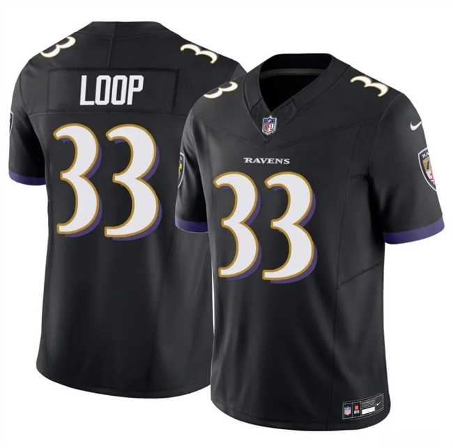 Men%27s Baltimore Ravens #33 Tyler Loop Black 2025 F.U.S.E. Vapor Limited Jersey Dzhi Dzhi->carolina panthers->NFL Jersey