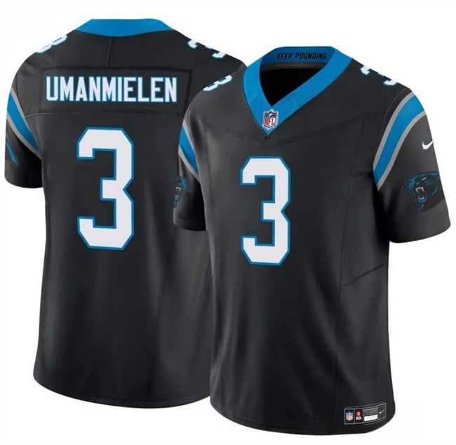 Men%27s Carolina Panthers #3 Princely Umanmielen Black 2025 F.U.S.E. Vapor Limited Stitched Jersey Dzhi->cincinnati bengals->NFL Jersey