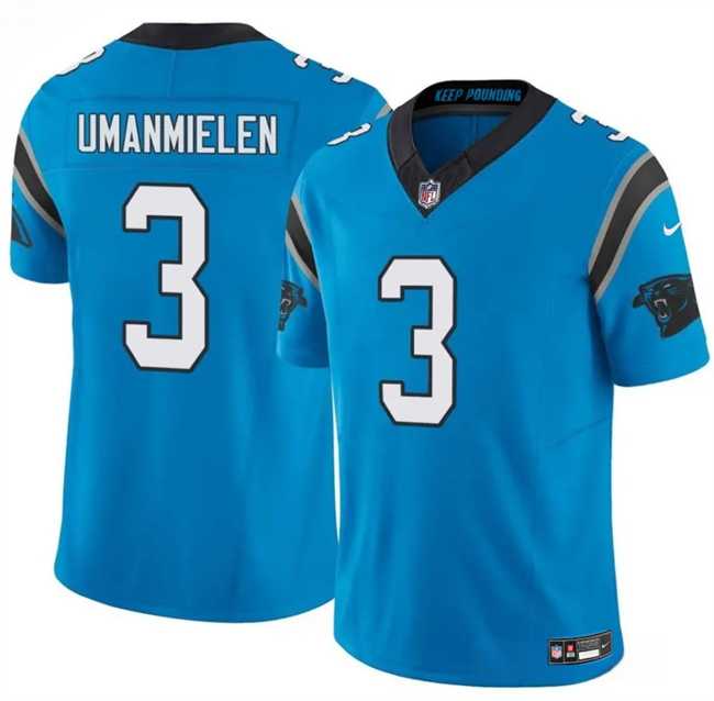 Men%27s Carolina Panthers #3 Princely Umanmielen Blue 2025 F.U.S.E. Vapor Limited Stitched Jersey Dzhi->cincinnati bengals->NFL Jersey