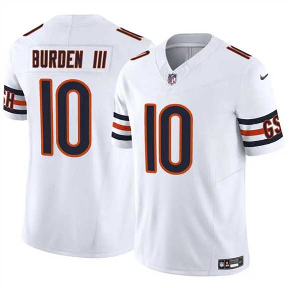 Mens Chicago Bears #10 Luther Burden III White 2025 F.U.S.E. Vapor Untouchable Limited Stitched Jersey Dzhi->chicago bears->NFL Jersey