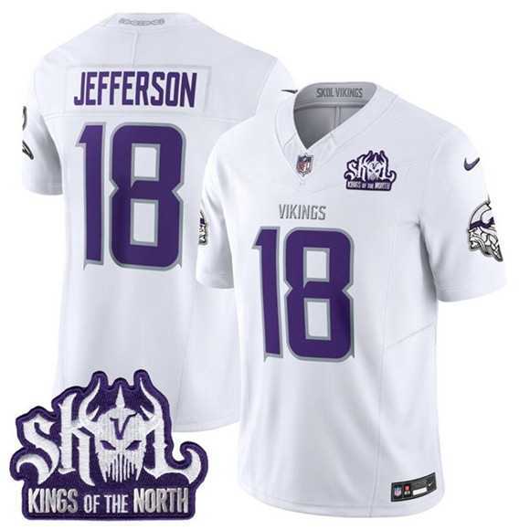 Men%27s Minnesota Vikings #18 Justin Jefferson White 2025 F.U.S.E. Winter Warrior Skol Patch Vapor Limited Stitched Jersey Dzhi->miami dolphins->NFL Jersey