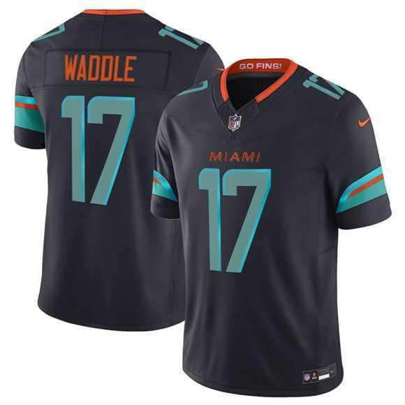 Mens Miami Dolphins #17 Jaylen Waddle Black 2025 F.U.S.E. Rivalries Vapor Limited Football Stitched Jersey Dzhi->miami dolphins->NFL Jersey