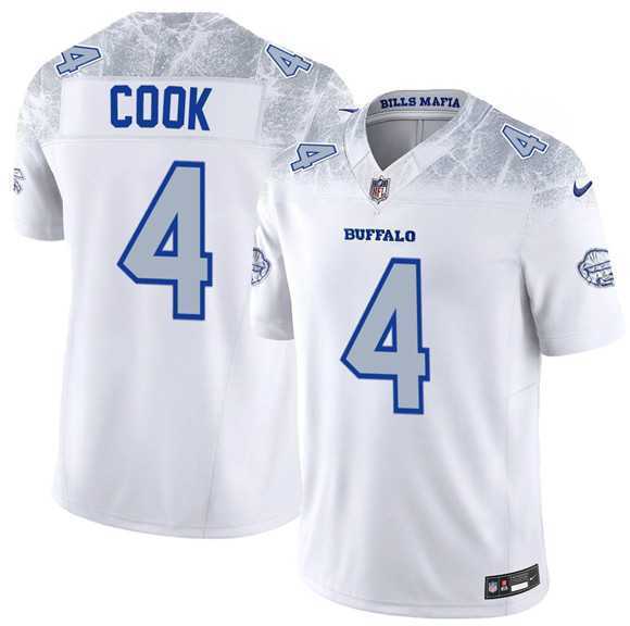 Men%27s Buffalo Bills #4 James Cook White 2025 F.U.S.E. %27Rivalries%27 Vapor Limited Football Stitched Jersey Dzhi->cleveland browns->NFL Jersey