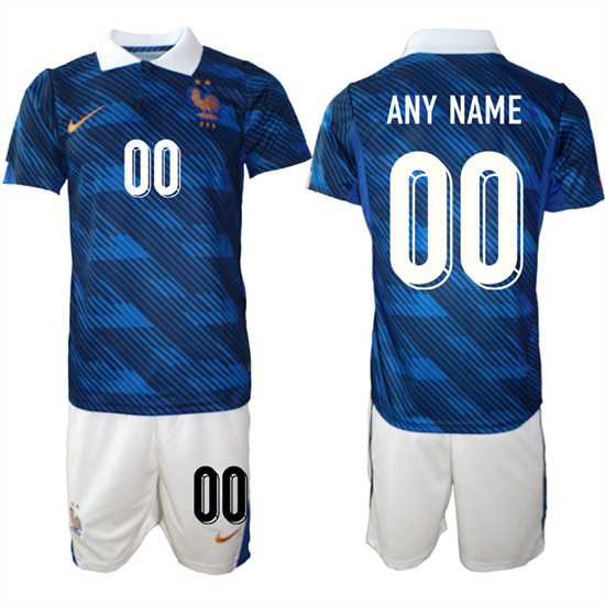 Mens France Custom Any Name And Number National Team FIFA x World Cup 2026 Home On Field Jersey->->Custom Jersey