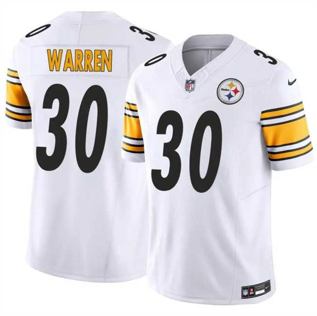 Men%27s Pittsburgh Steelers #30 Jaylen Warren White 2025 F.U.S.E. Vapor Limited Stitched Jersey Dzhi->san francisco 49ers->NFL Jersey