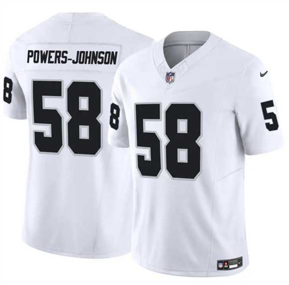 Men%27s Las Vegas Raiders #58 Jackson Powers-Johnson White 2025 F.U.S.E. Vapor Untouchable Limited Stitched Jersey Dzhi->new york giants->NFL Jersey