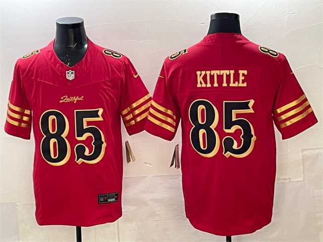 Mens San Francisco 49ers #85 George kittle Red Gold 2025 F.U.S.E. Rivalries Vapor Limited Stitched Jersey Dzhi->san francisco 49ers->NFL Jersey