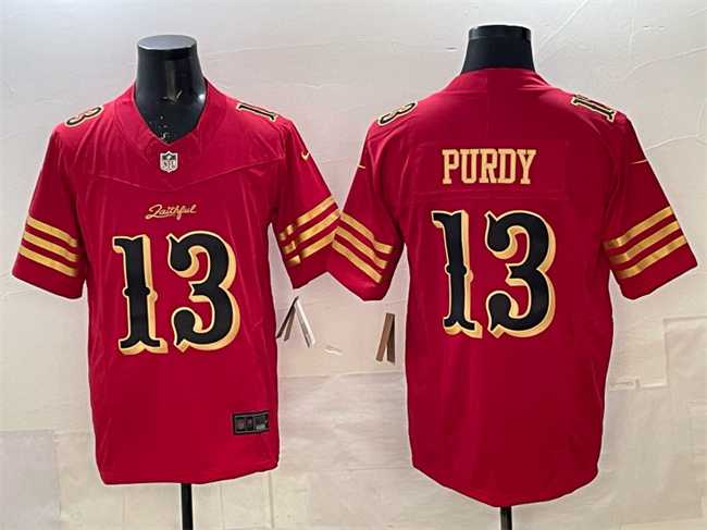 Mens San Francisco 49ers #13 Brock Purdy Red Gold 2025 F.U.S.E. Rivalries Vapor Limited Stitched Jersey Dzhi->san francisco 49ers->NFL Jersey