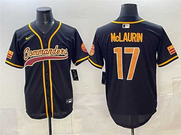 Mens Washington Commanders #17 Terry McLaurin Black Limited Stitched Baseball Jersey->washington commanders->NFL Jersey