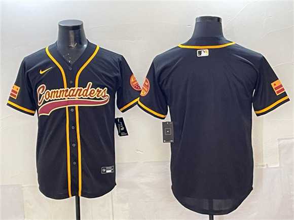 Mens Washington Commanders Blank Black Limited Stitched Baseball Jersey->washington commanders->NFL Jersey