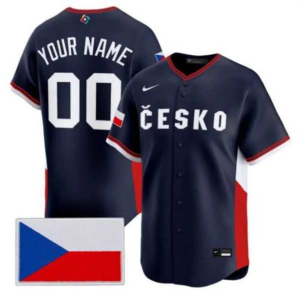 Mens Czech Republic Baseball Custom Nike Navy 2026 World Baseball Classic Jersey->->Custom Jersey
