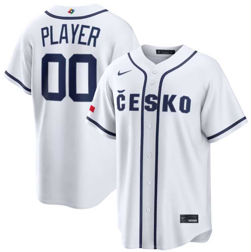 Mens Czech Baseball Active Player Custom White 2026 World Baseball Classic Home Stadium Stitched Jersey->->Custom Jersey