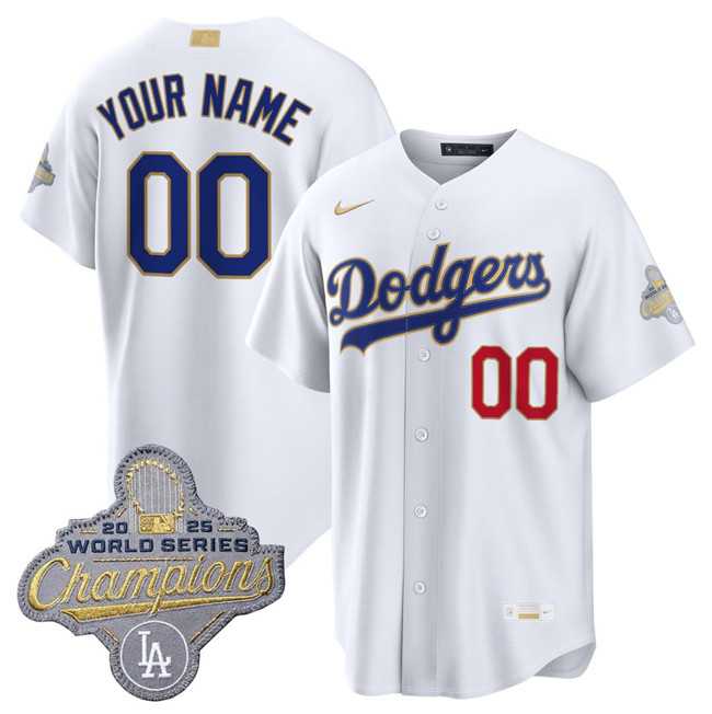 Mens Los Angeles Dodgers ACTIVE PLAYER Custom White 2026 Gold Collection Stadium Stitched Baseball Jersey->->Custom Jersey