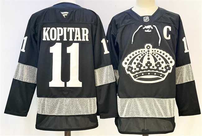 Men%27s Los Angeles Kings #11 Anze Kopitar Black With C Patch Alternate Stitched Hockey Jersey1->los angeles kings->NHL Jersey