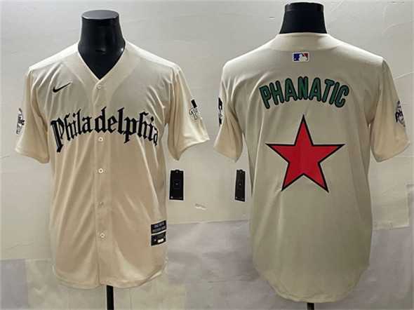 Mens Philadelphia Phillies Cream Phanatic Gothic Vapor Limited Stitched Jersey->philadelphia phillies->MLB Jersey