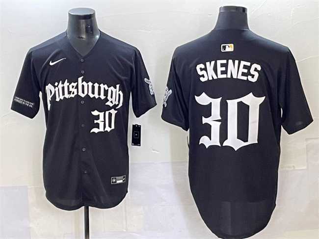 Mens Pittsburgh Pirates #30 Paul Skenes Black Gothic Steel City Edition Vapor Limited Stitched Baseball Jersey->pittsburgh pirates->MLB Jersey